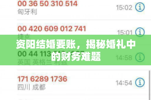 资阳结婚要账，揭秘婚礼中的财务难题