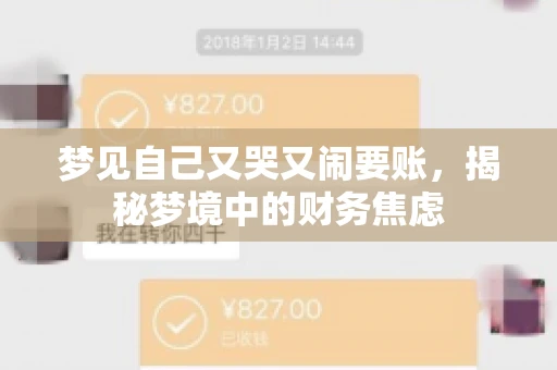 梦见自己又哭又闹要账,揭秘梦境中的财务焦虑 梦见自己又哭又闹要账,揭秘梦境中的财务焦虑