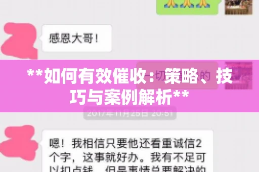 **如何有效催收：策略、技巧与案例解析**