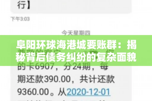阜阳环球海港城要账群：揭秘背后债务纠纷的复杂面貌