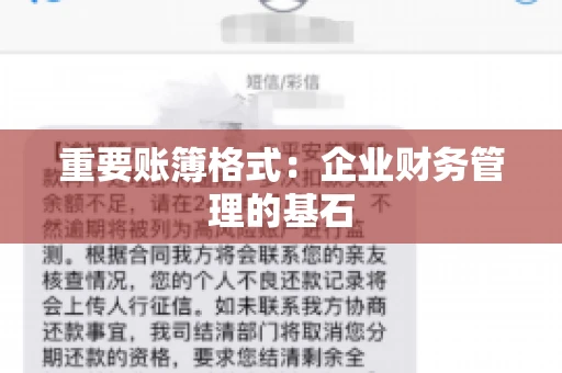 重要账簿格式：企业财务管理的基石