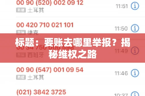 标题：要账去哪里举报？揭秘维权之路
